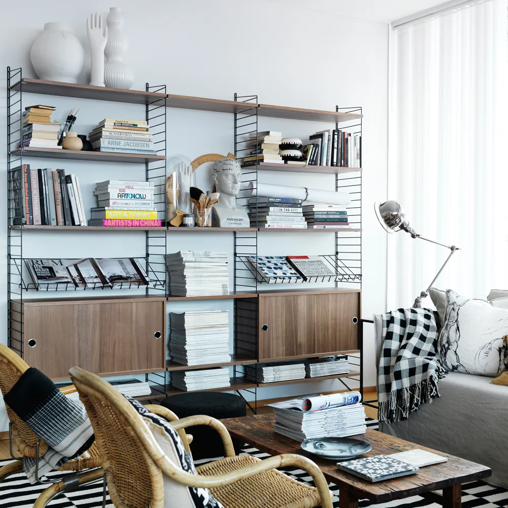 String skåp med skjutdörr, beige, spegelskjutdörrar, 78x20 cm String