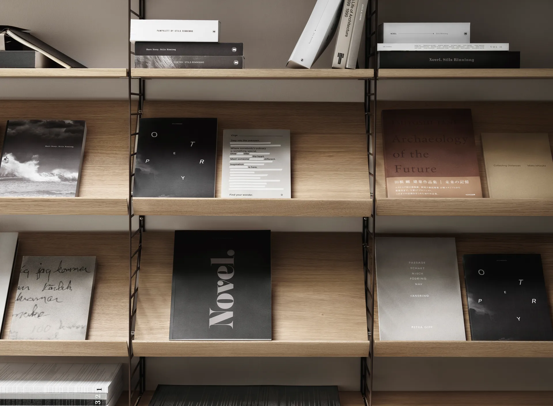 String tidskriftshylla trä, vit, 58x30 cm String