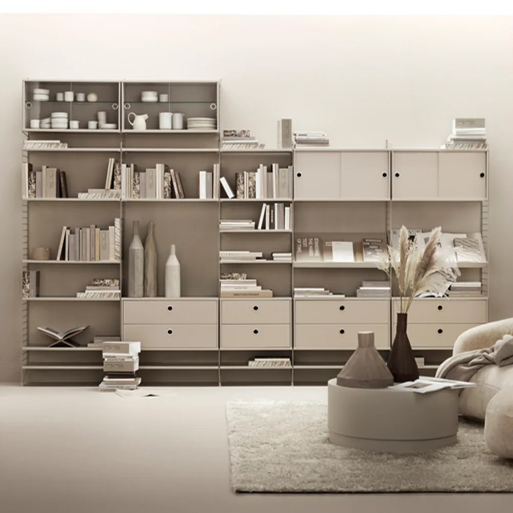 String vitrinskåp, Ask svartbets, 78x30 cm String