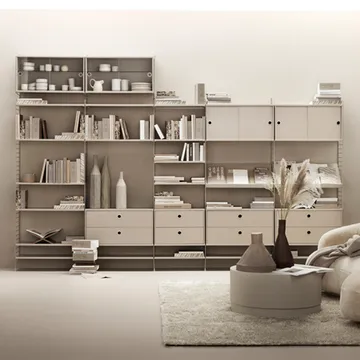 String vitrinskåp - Ask svartbets, 78x30 cm - String