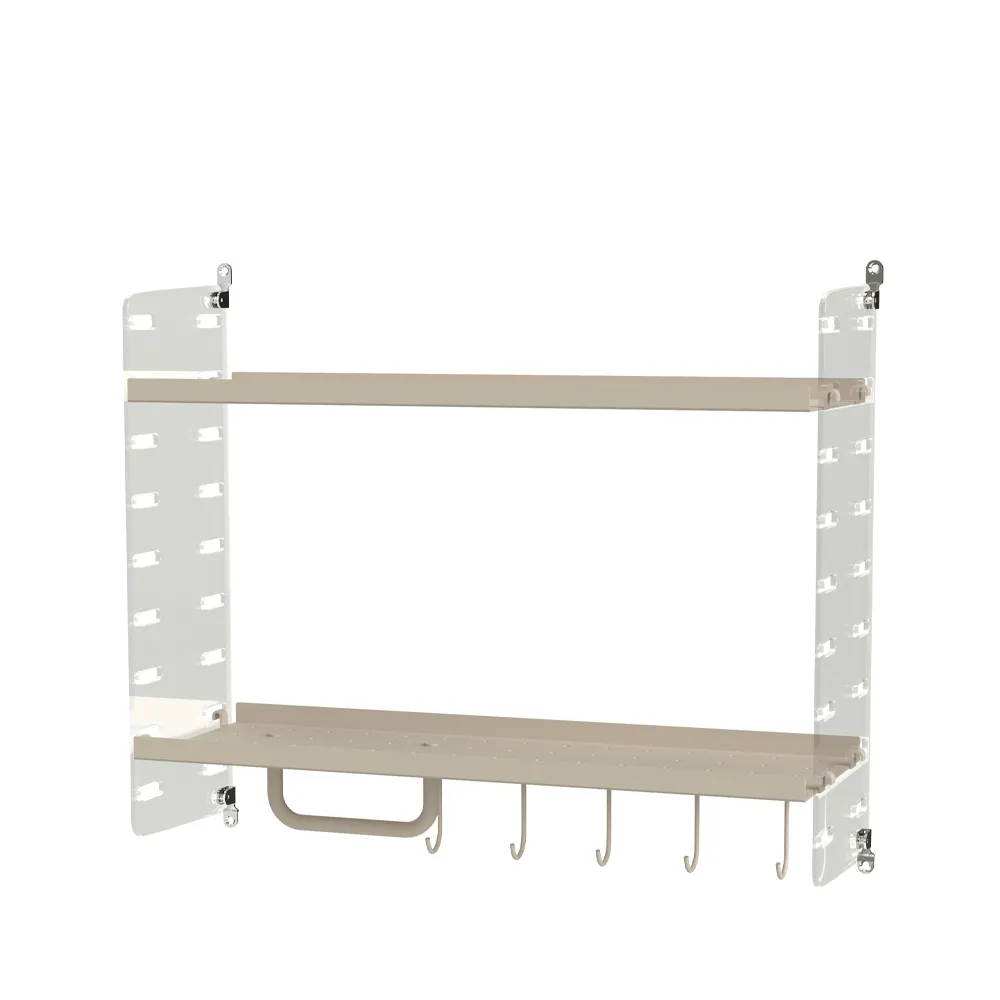 Stringhylla badrum beige & plex - Kombination F,  String
