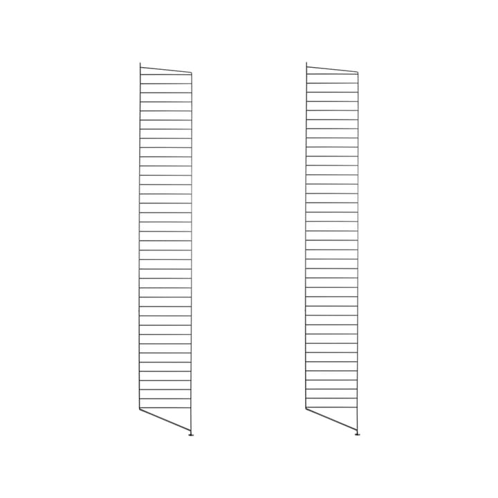 Stringhylla golvgavel - svart, 200x30 cm, 2-pack - String