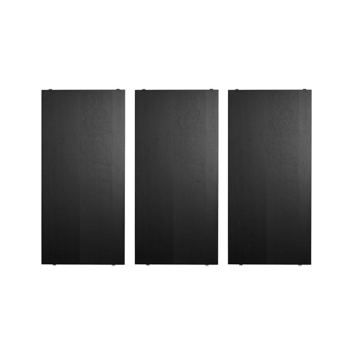 Stringhylla hyllplan - ask svartbets, 58x30 cm, 3-pack - String