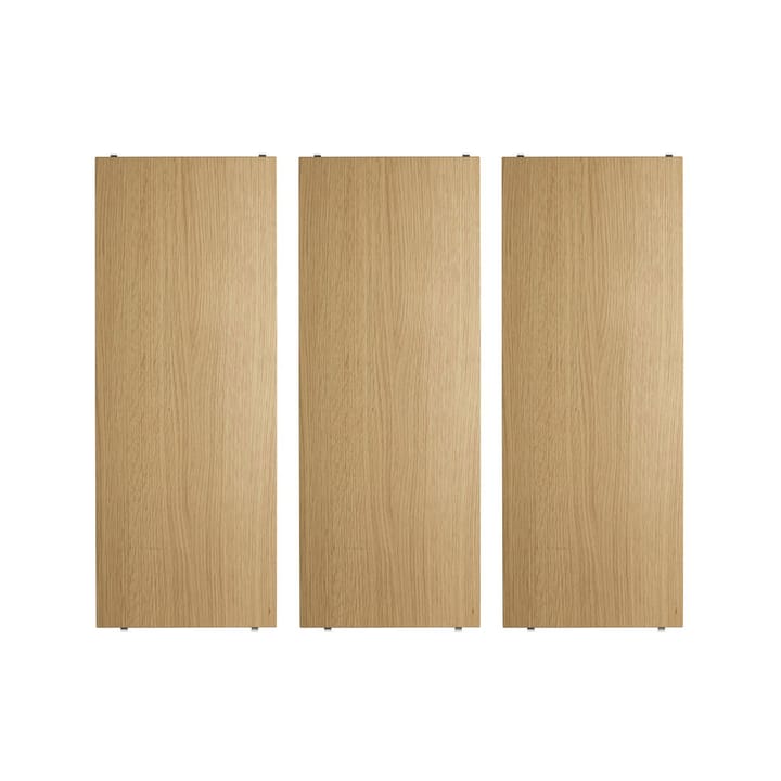 Stringhylla hyllplan - ek, 78x30 cm, 3-pack - String