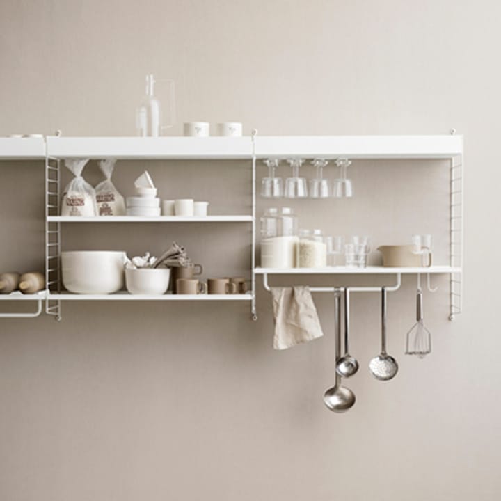 Stringhylla hyllplan metall - beige, 78x20 cm, hög kant - String