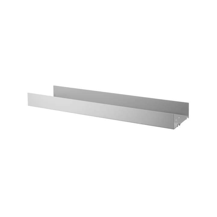 Stringhylla hyllplan metall - grå, 78x20 cm, hög kant - String
