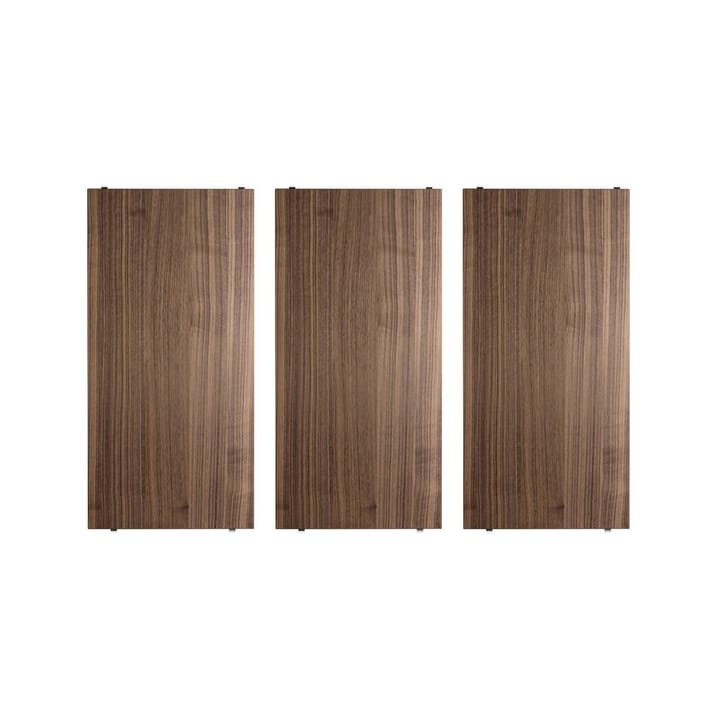 Stringhylla hyllplan - valnöt, 58x30 cm, 3-pack - String