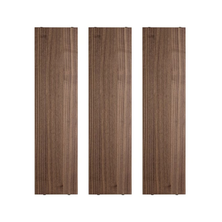 Stringhylla hyllplan - valnöt, 78x20 cm, 3-pack - String