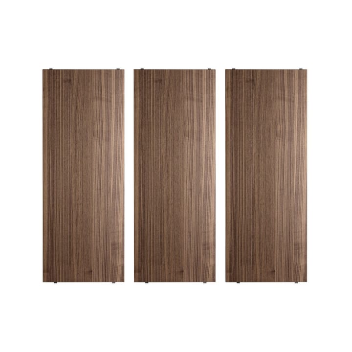 Stringhylla hyllplan - valnöt, 78x30 cm, 3-pack - String