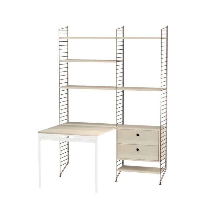 Stringhylla kontor ask & brun - Kombination E - undefined - String