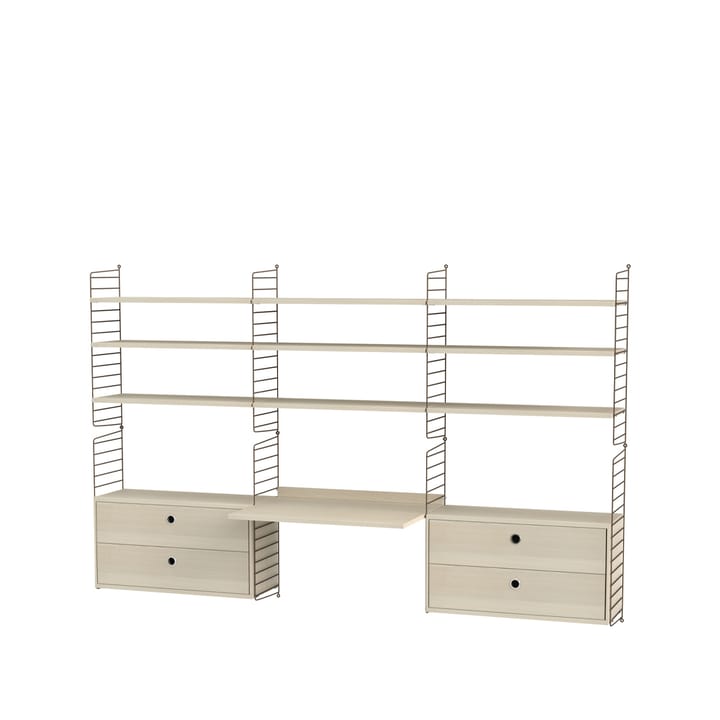 Stringhylla kontor ask & brun - Kombination F - undefined - String