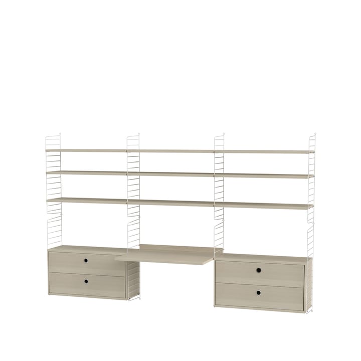 Stringhylla kontor ask & vit - Kombination F - undefined - String