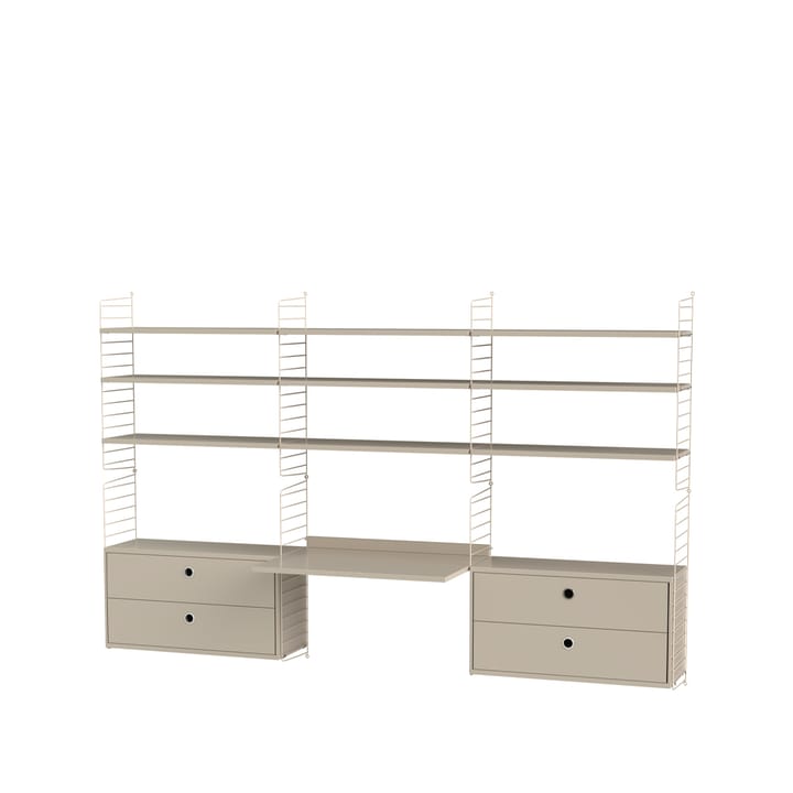 Stringhylla kontor beige - Kombination F - undefined - String