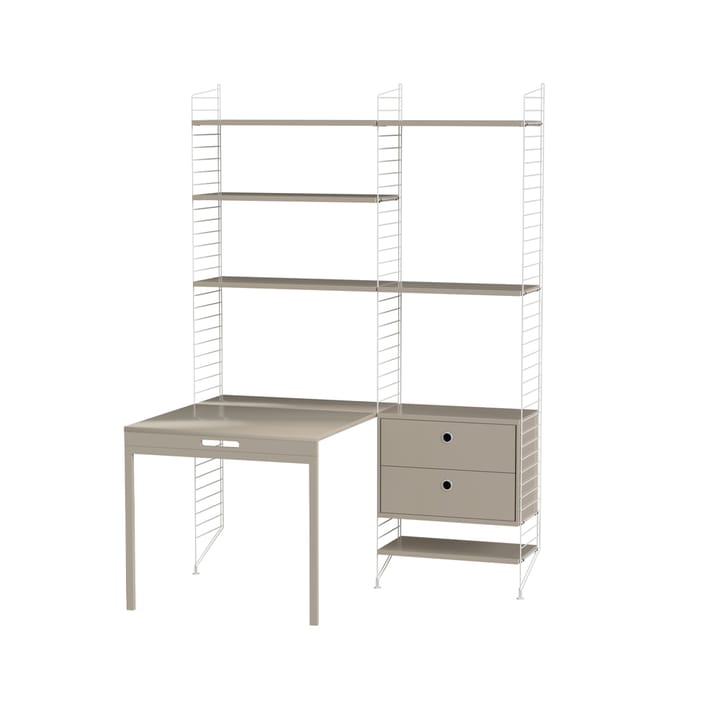 Stringhylla kontor beige & vit - Kombination E - undefined - String