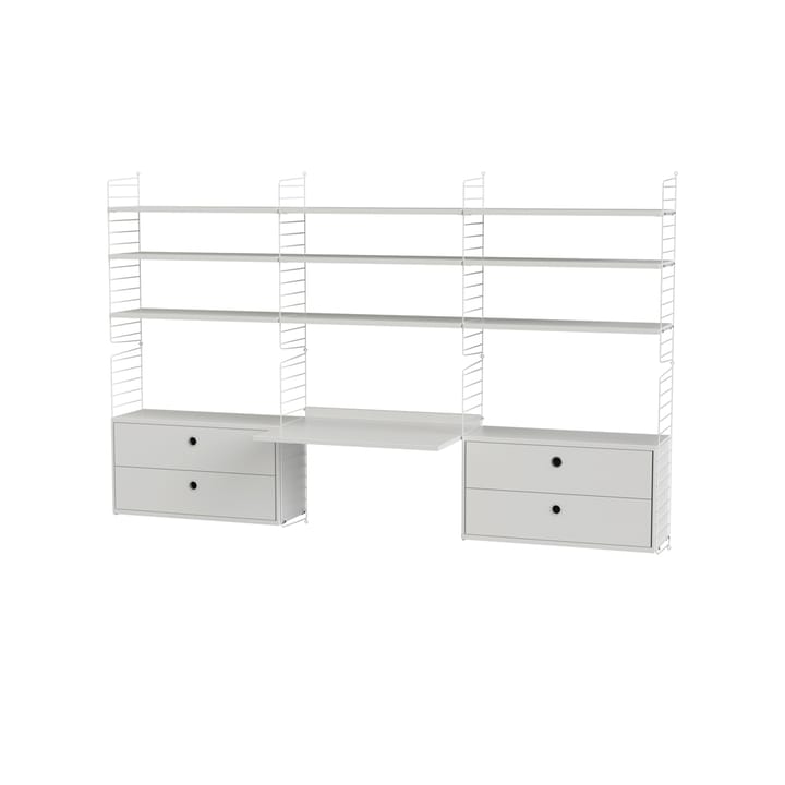 Stringhylla kontor kombination F - vit - undefined - String