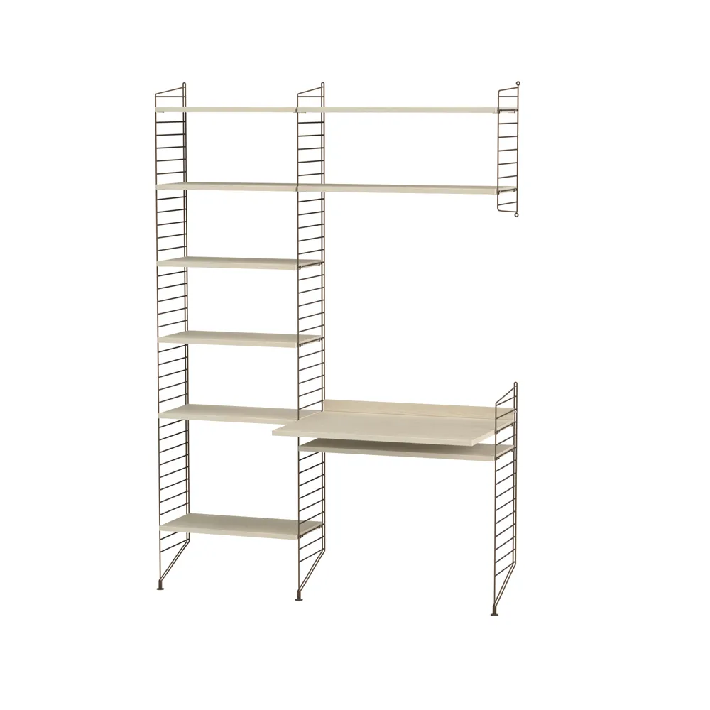 Stringhylla sovrum ask & brun - Kombination G,  String