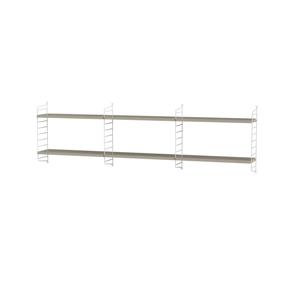 Stringhylla sovrum beige & vit - Kombination E,  String