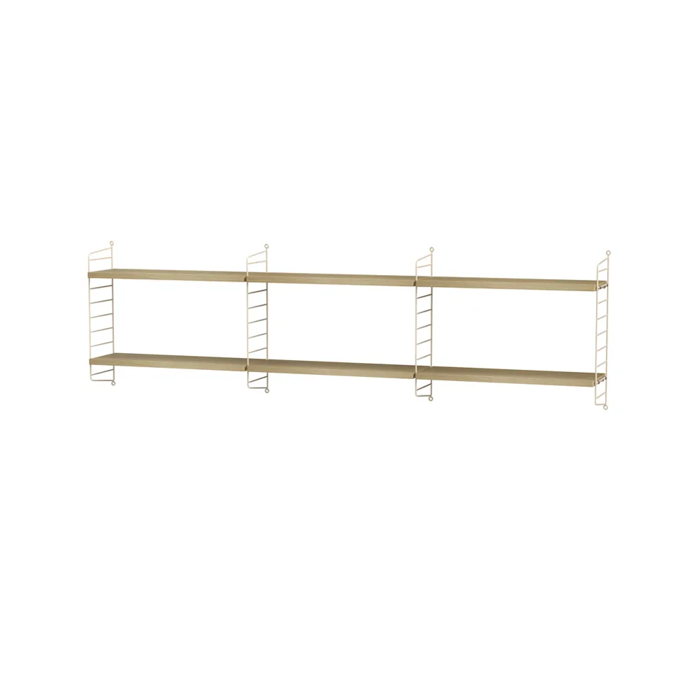 Stringhylla sovrum ek & beige - Kombination E,  String