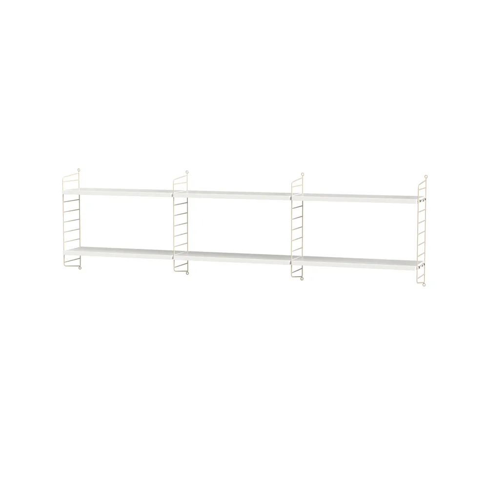 Stringhylla sovrum vit & beige - Kombination E,  String