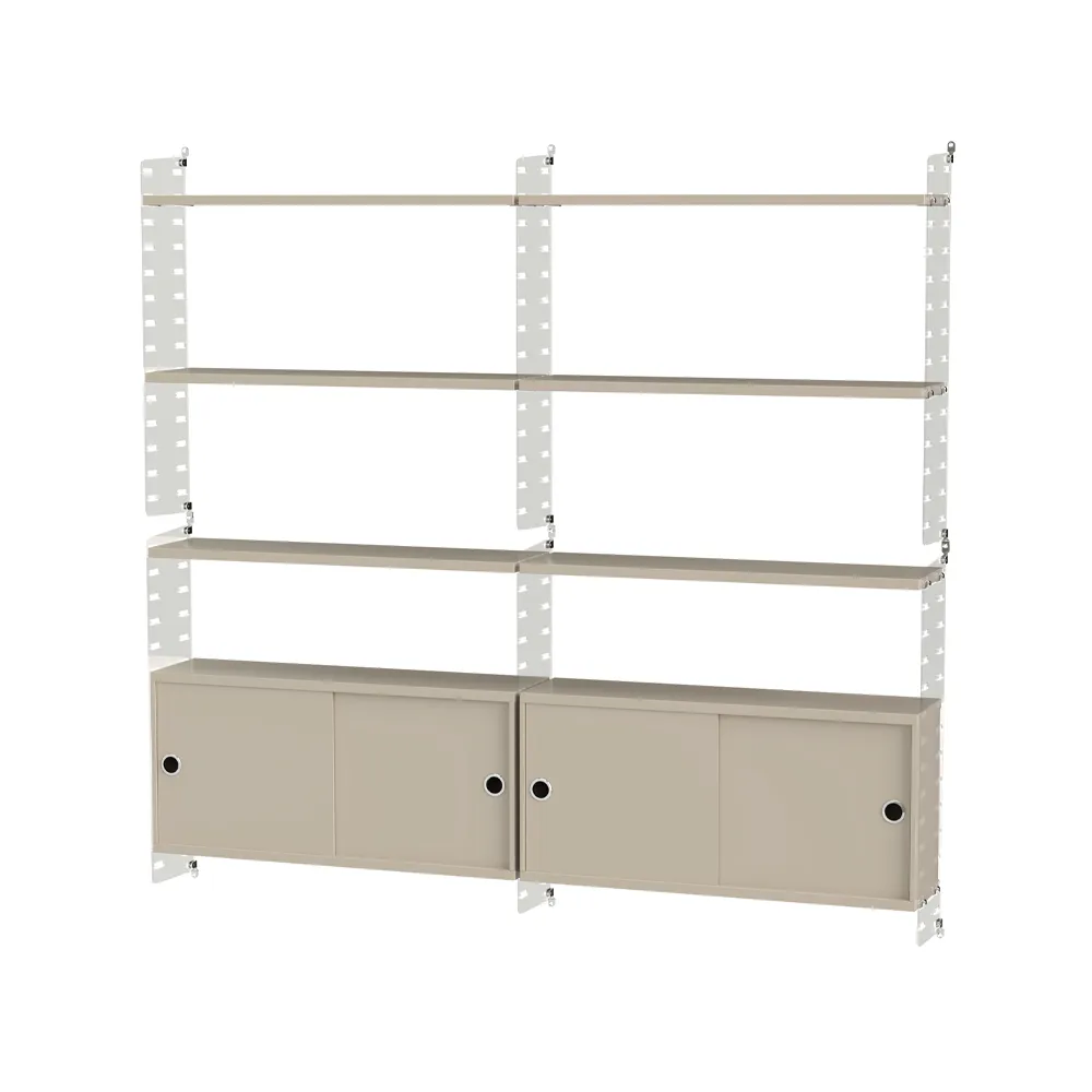 Stringhylla vardagsrum beige & plex- Kombination C String