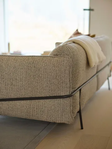 Continental soffa - Wave Cobblestone-svartlackerat stål - Swedese