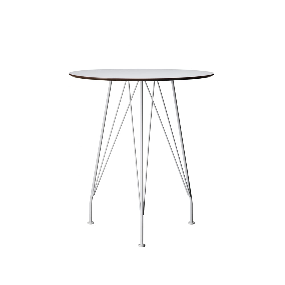 Swedese Desirée cafébord Vit laminat, o110cm, vitlackat underrede