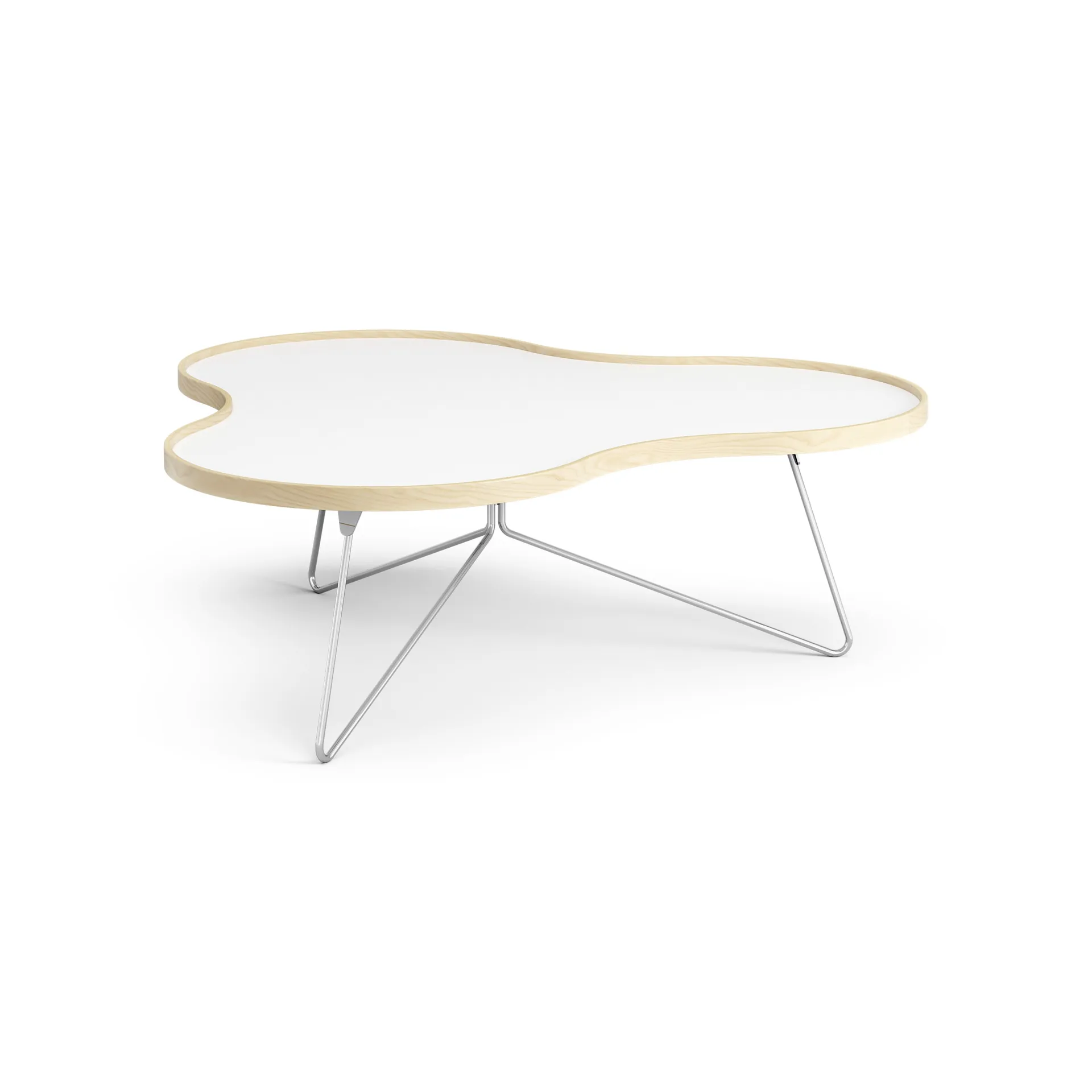 Flower bord 107x114 cm, H39 cm-vit-björk-krom Swedese