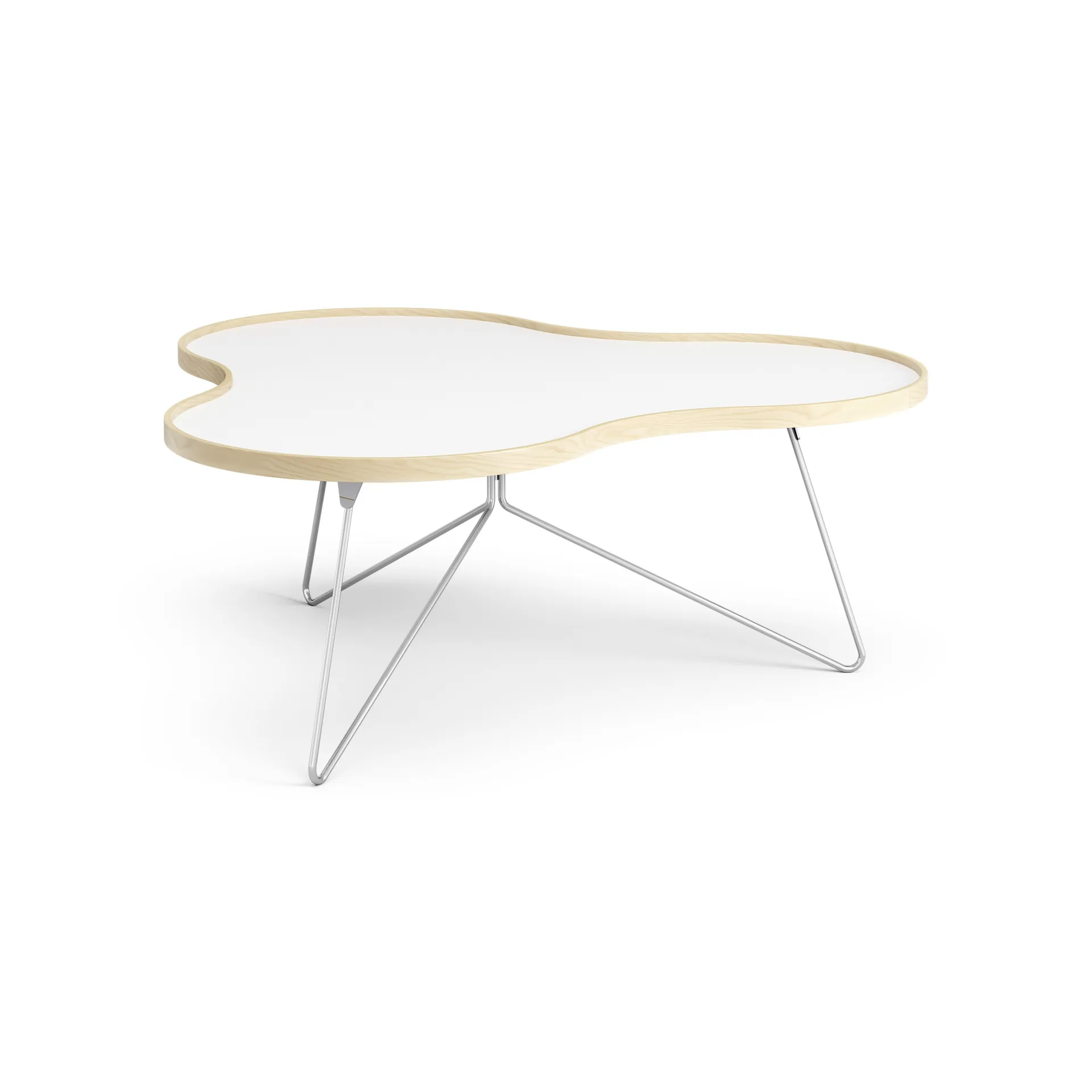 Flower bord 107x114 cm, H45 cm-vit-björk-krom Swedese