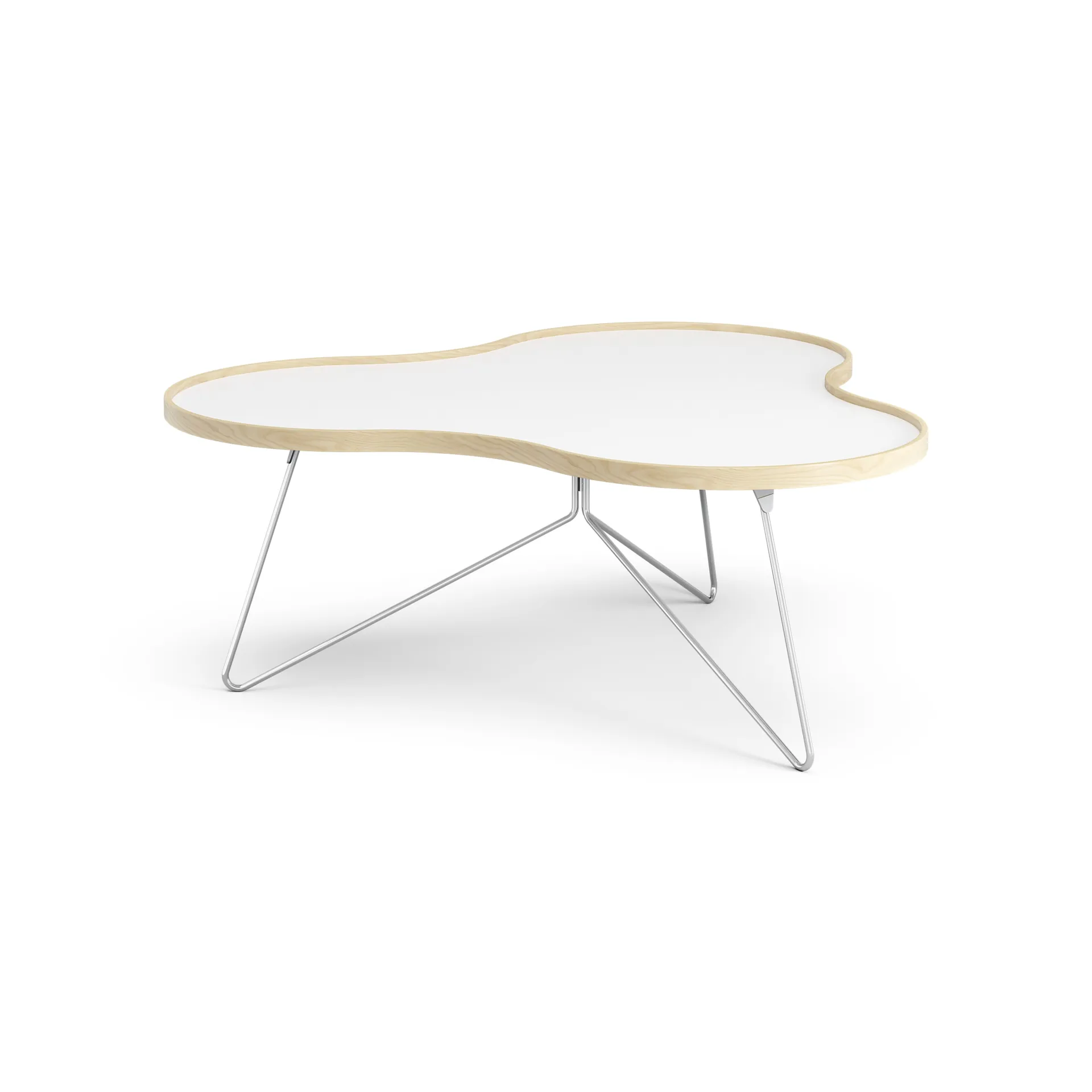 Flower bord 107x114 cm, H45 cm-vit-björk-krom Swedese