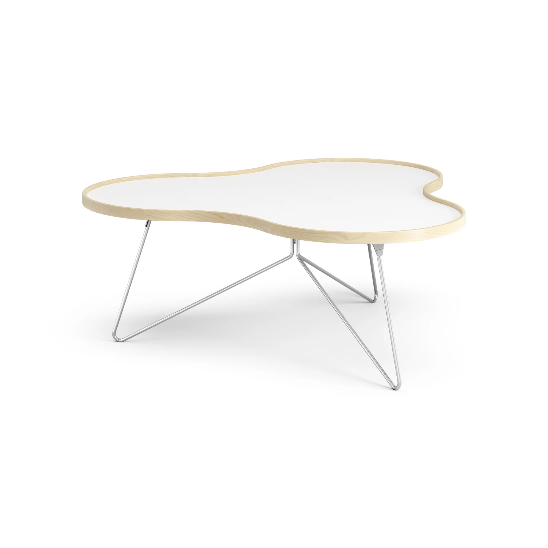 Flower bord 107x114 cm, H45 cm-vit-björk-krom Swedese