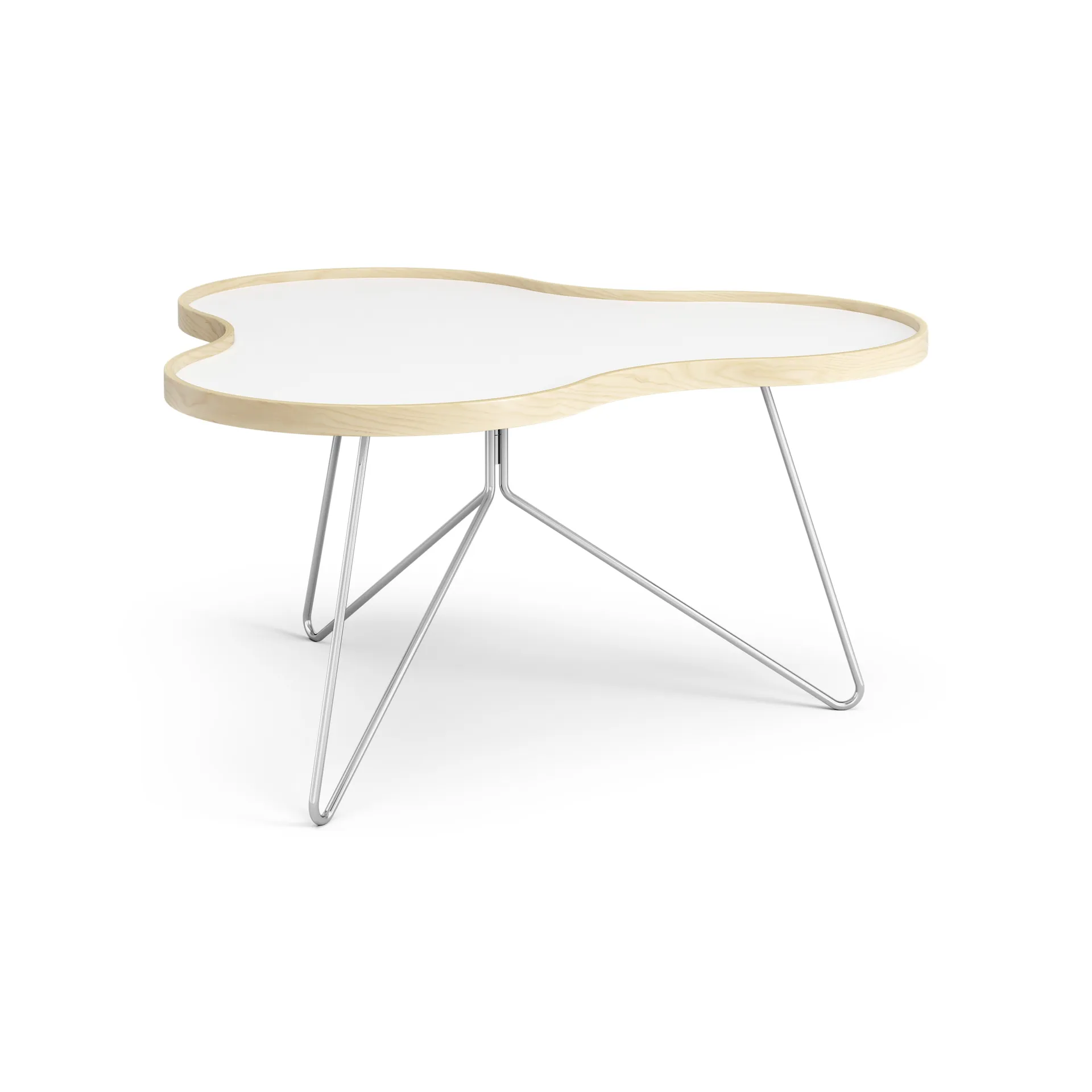 Flower bord 84x90 cm, H45 cm-vit-björk-krom Swedese