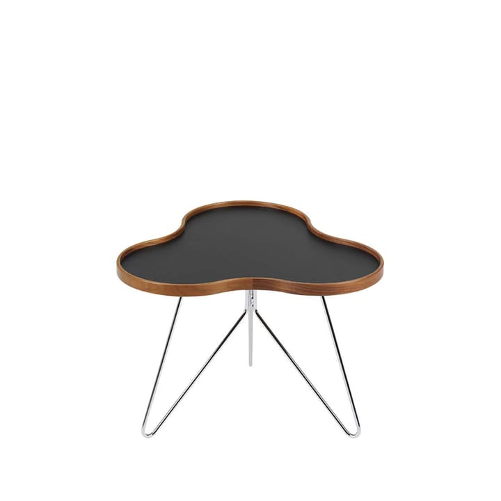 Flower bord litet 66x62 cm - H39cm-svart-valnötskant-kromstativ - Swedese