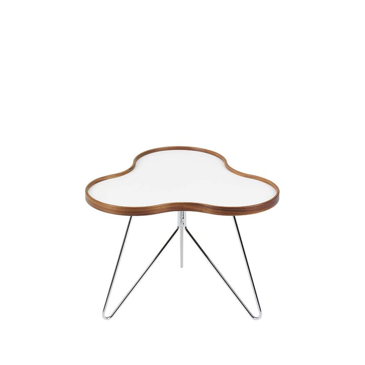 Flower bord litet 66x62 cm - H45cm-vit-valnötskant-kromstativ - Swedese