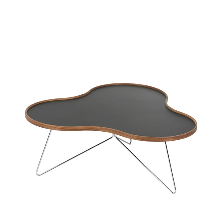 Flower bord stort 114x107 cm - H45cm-svart-valnötskant-krom - Swedese