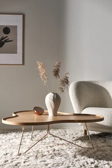 Flower mono bord 107x114 cm - H: 45 cm, Ek lackad-nutmeg (beige) RAL1019 - Swedese