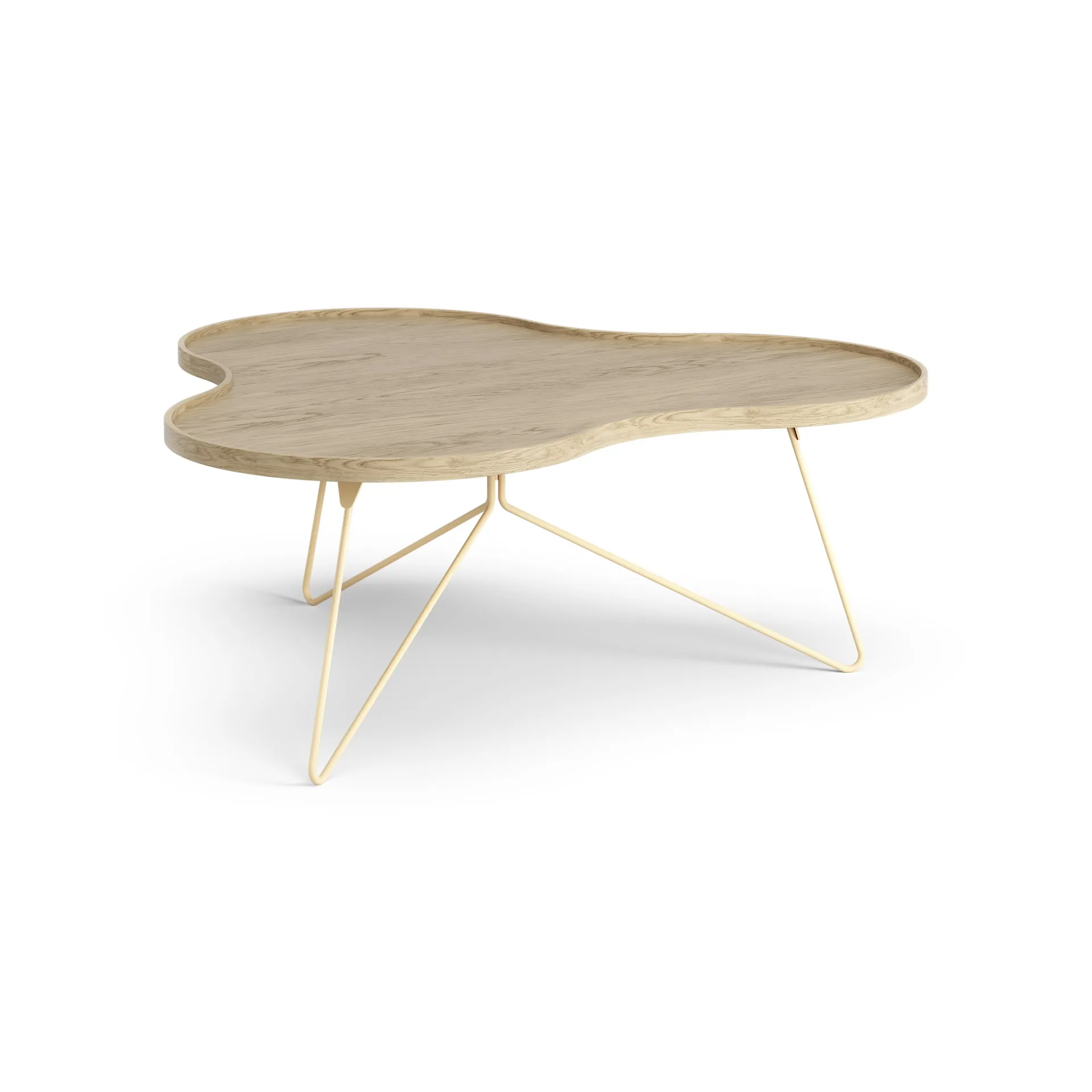 Flower mono bord 107x114 cm, H45 cm Ek lackad-beige RAL 1001 Swedese