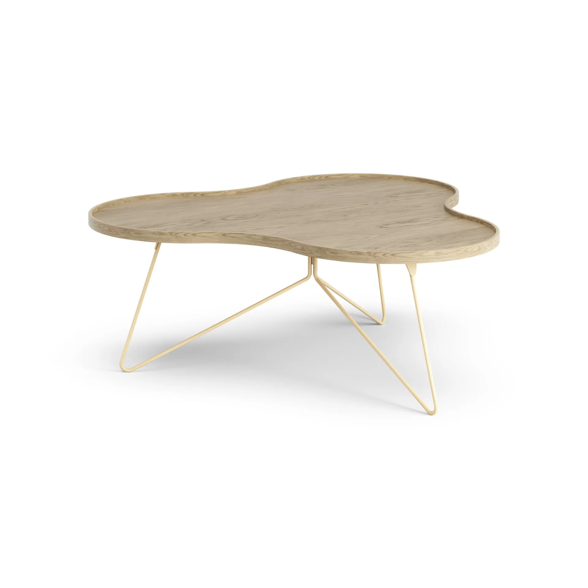 Flower mono bord 107x114 cm, H45 cm Ek lackad-beige RAL 1001 Swedese