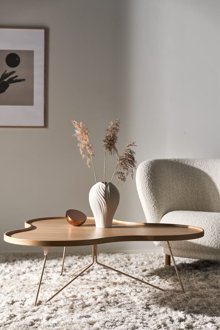 Flower mono bord 107x114 cm, H45 Ek lackad-nutmeg RAL1019 Swedese