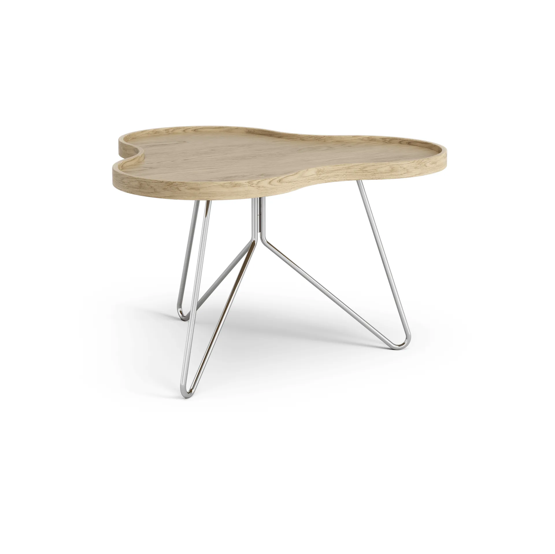 Flower mono bord 62x66 cm, H39cm-ek natur-krom Swedese