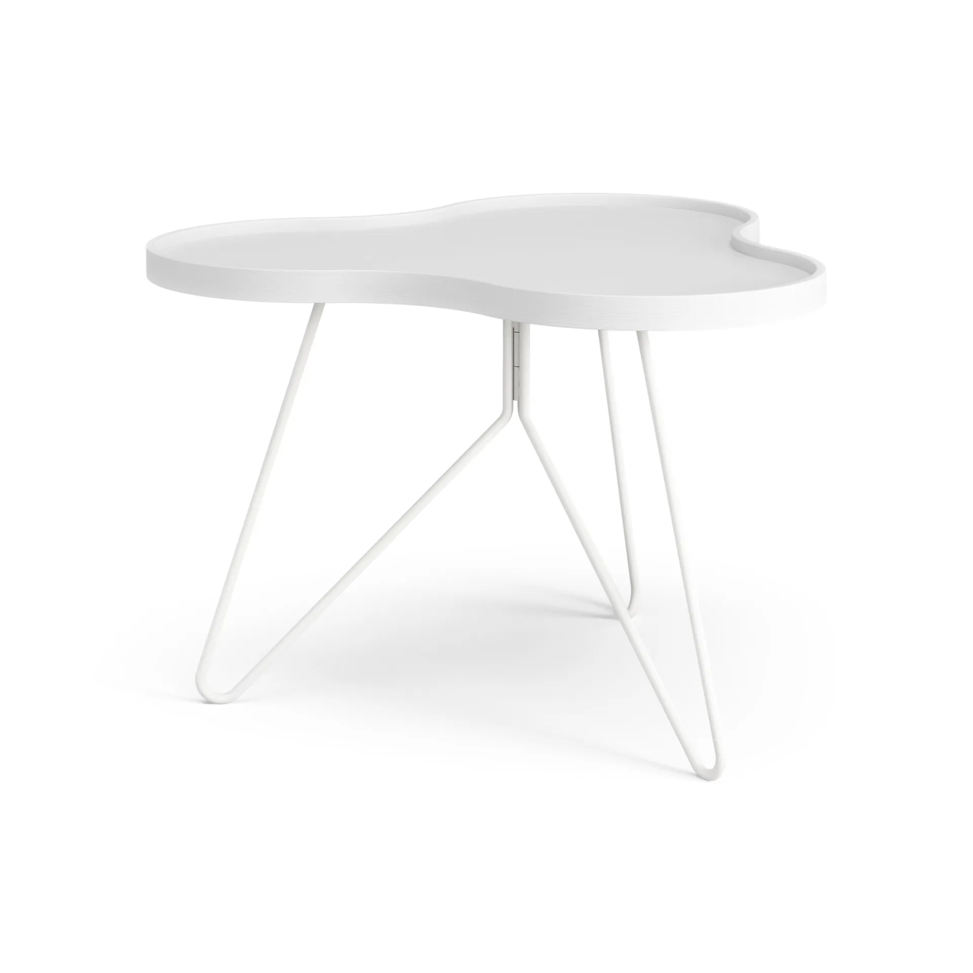 Flower mono bord 62x66 cm, H45 cm Ask vitlaserad Swedese