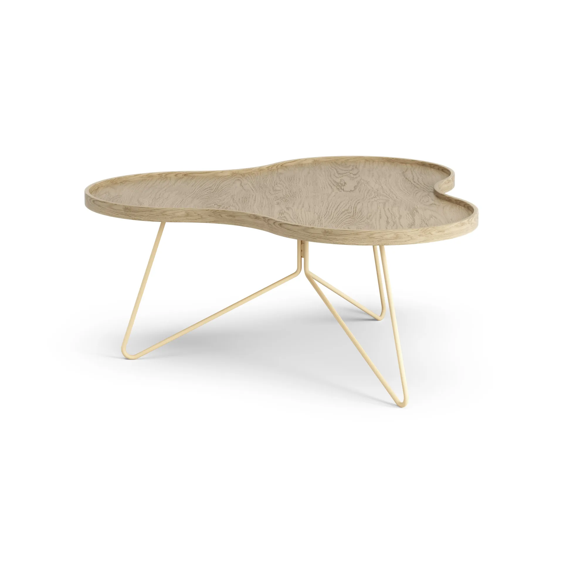 Flower mono bord 84x90 cm, H39 cm Ek lackad-beige RAL 1001 Swedese