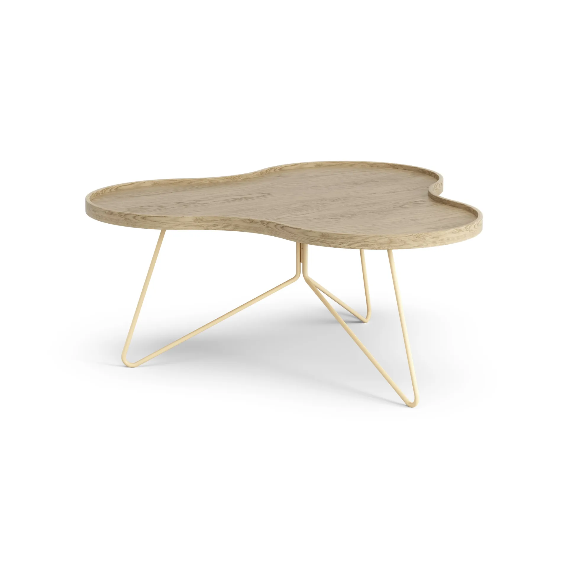 Flower mono bord 84x90 cm, H39 cm Ek lackad-beige RAL 1001 Swedese