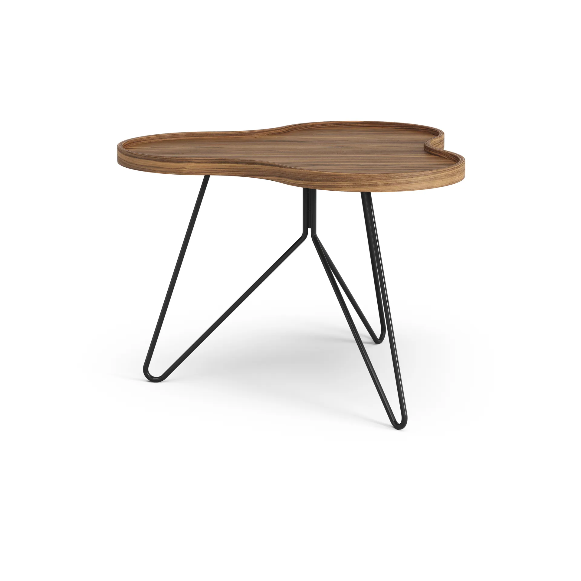 Flower mono bord Special Edition 62x66 cm, H45 cm-lackad valnöt-svartlackerat stål Swedese