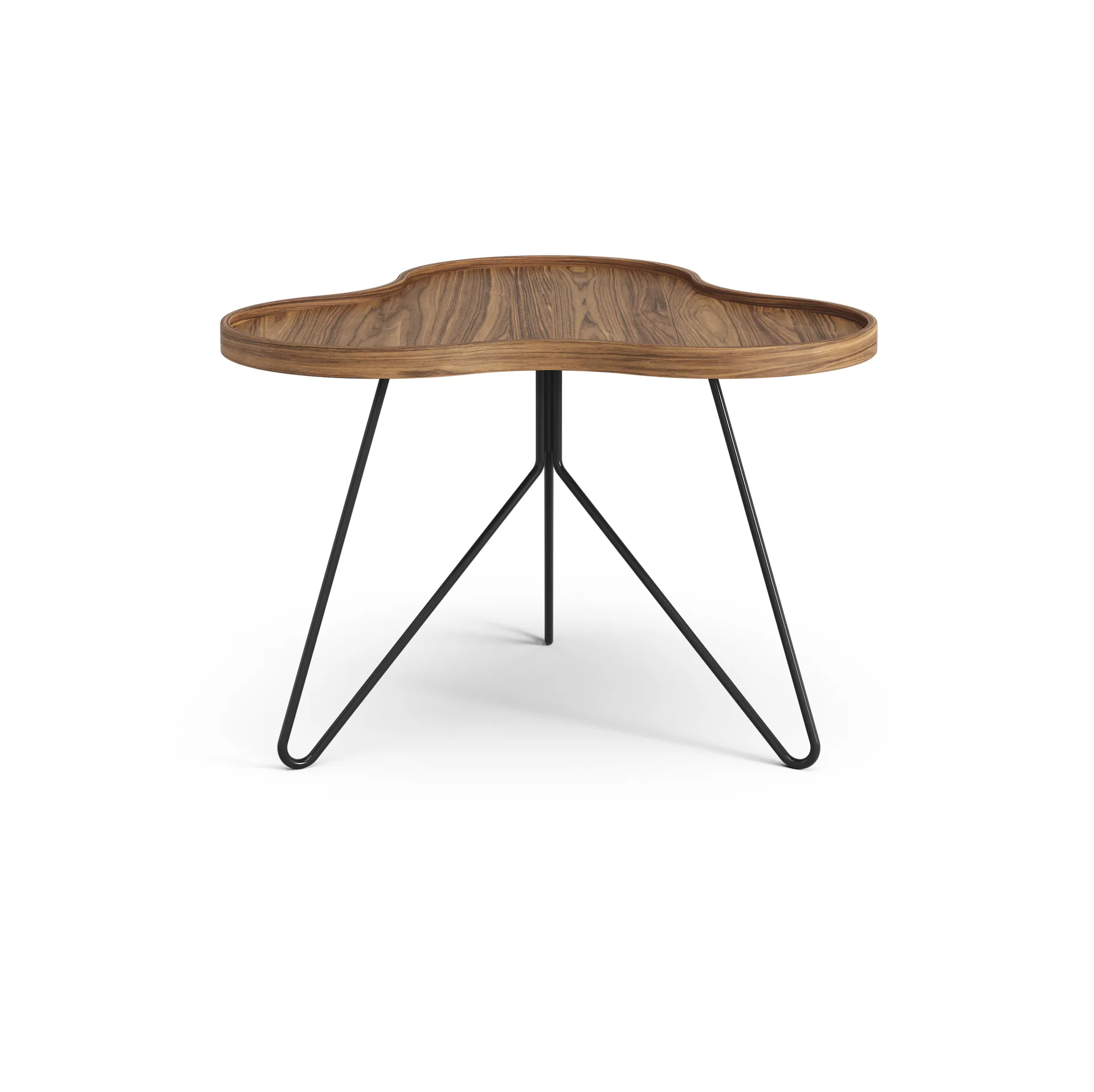 Flower mono bord Special Edition 62x66 cm, H45 cm-lackad valnöt-svartlackerat stål Swedese