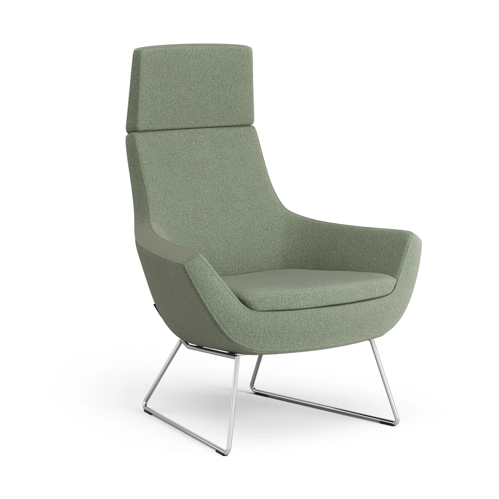 Happy fåtölj hög, MLF 09 Monument-krom Swedese