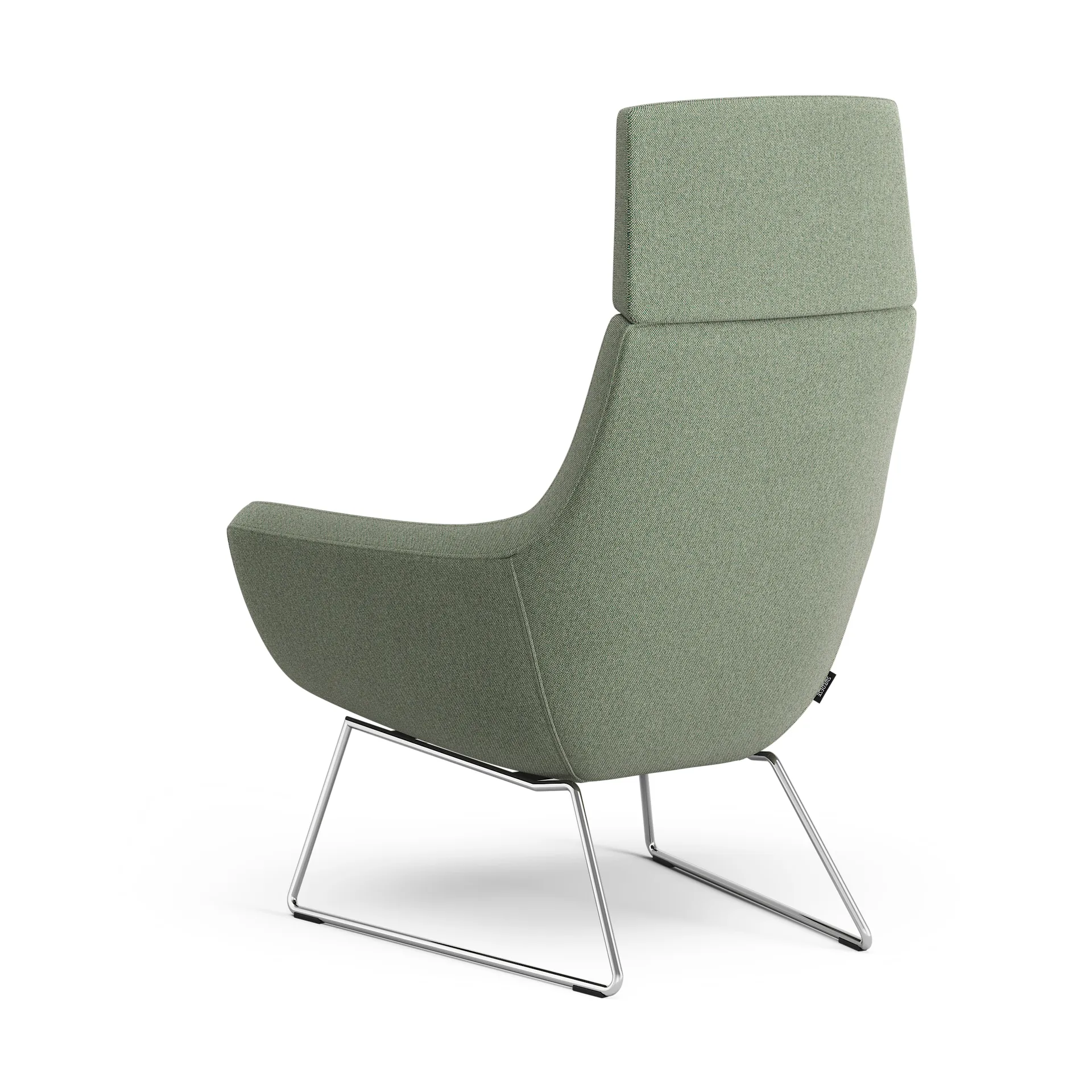 Happy fåtölj hög, MLF 09 Monument-krom Swedese