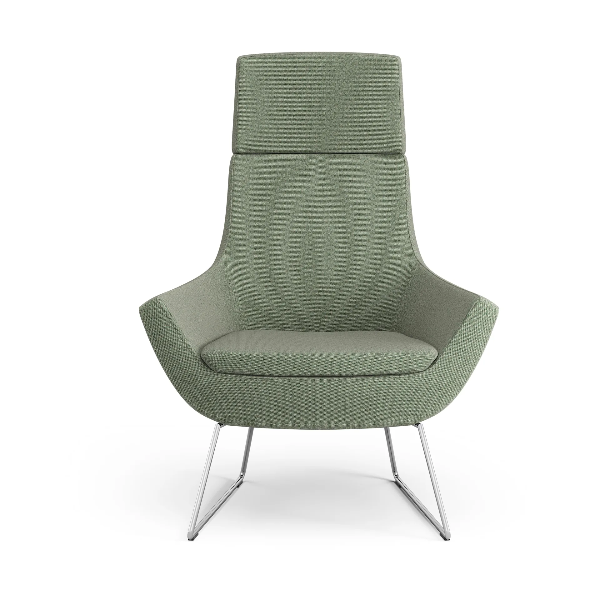 Happy fåtölj hög, MLF 09 Monument-krom Swedese