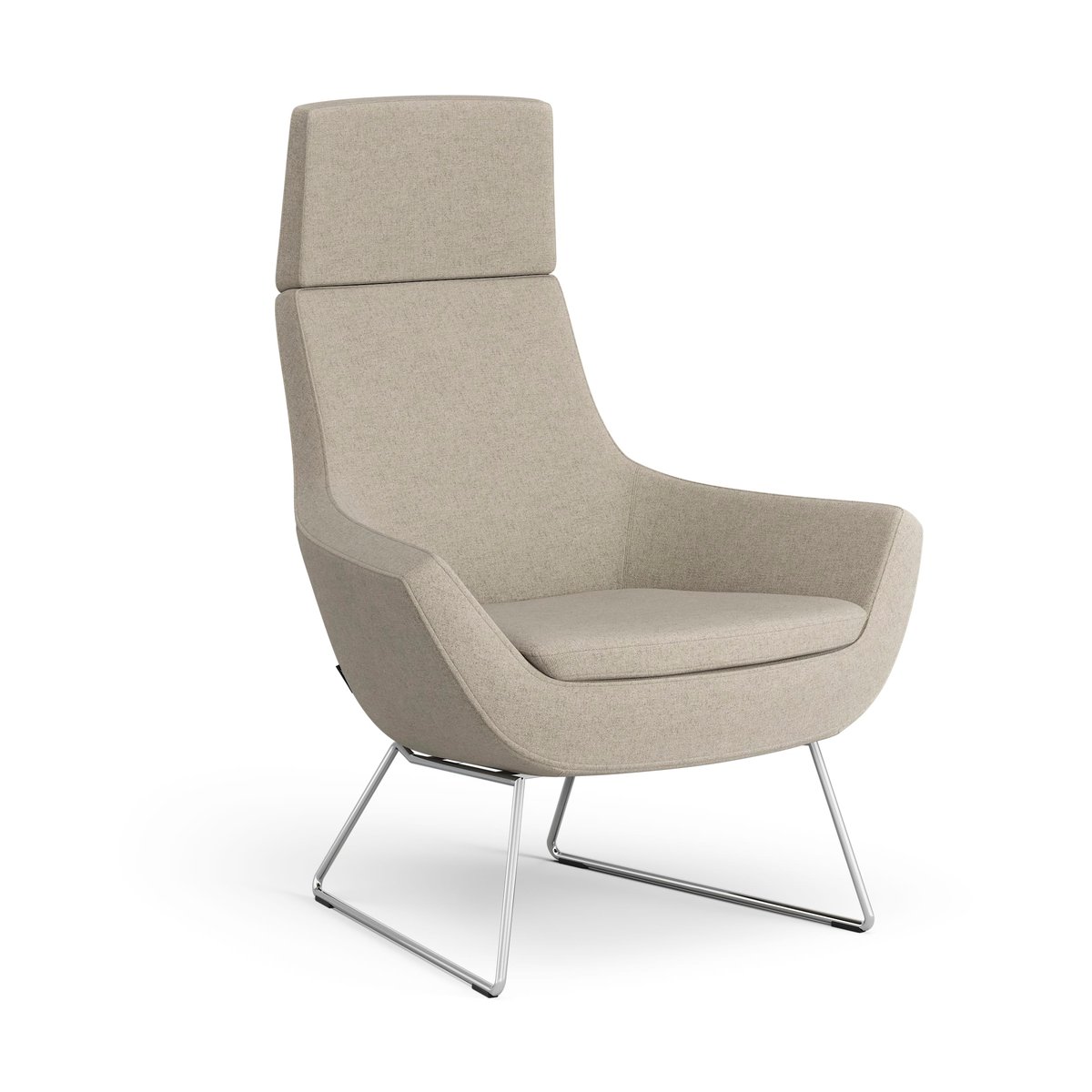 Swedese Happy fåtölj hög MLF 20 Upminster-krom | Skandinavisk Design | Fåtöljer & Fotpallar | Beige