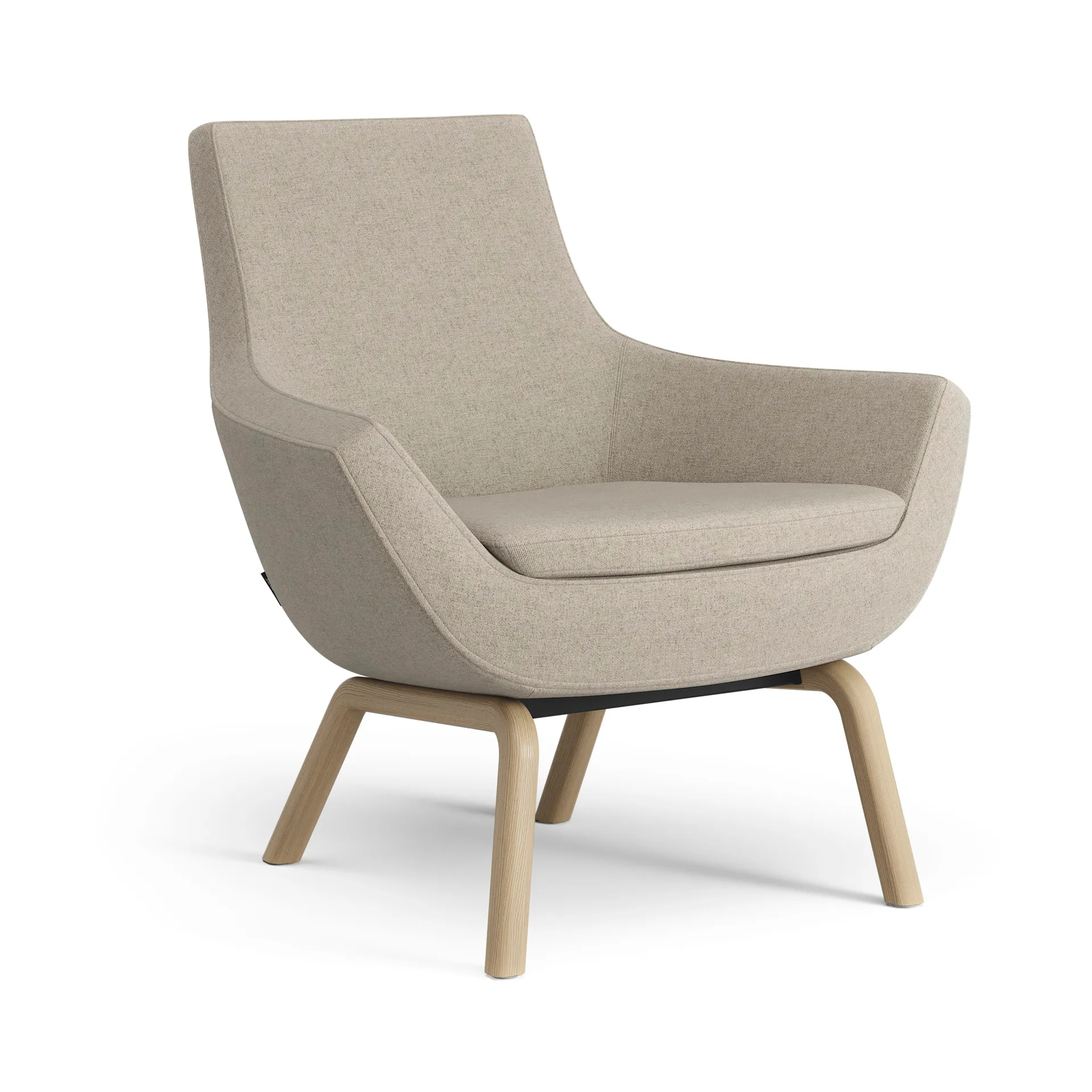 Happy fåtölj låg, MLF 20 Upminster-ask ekbets Swedese