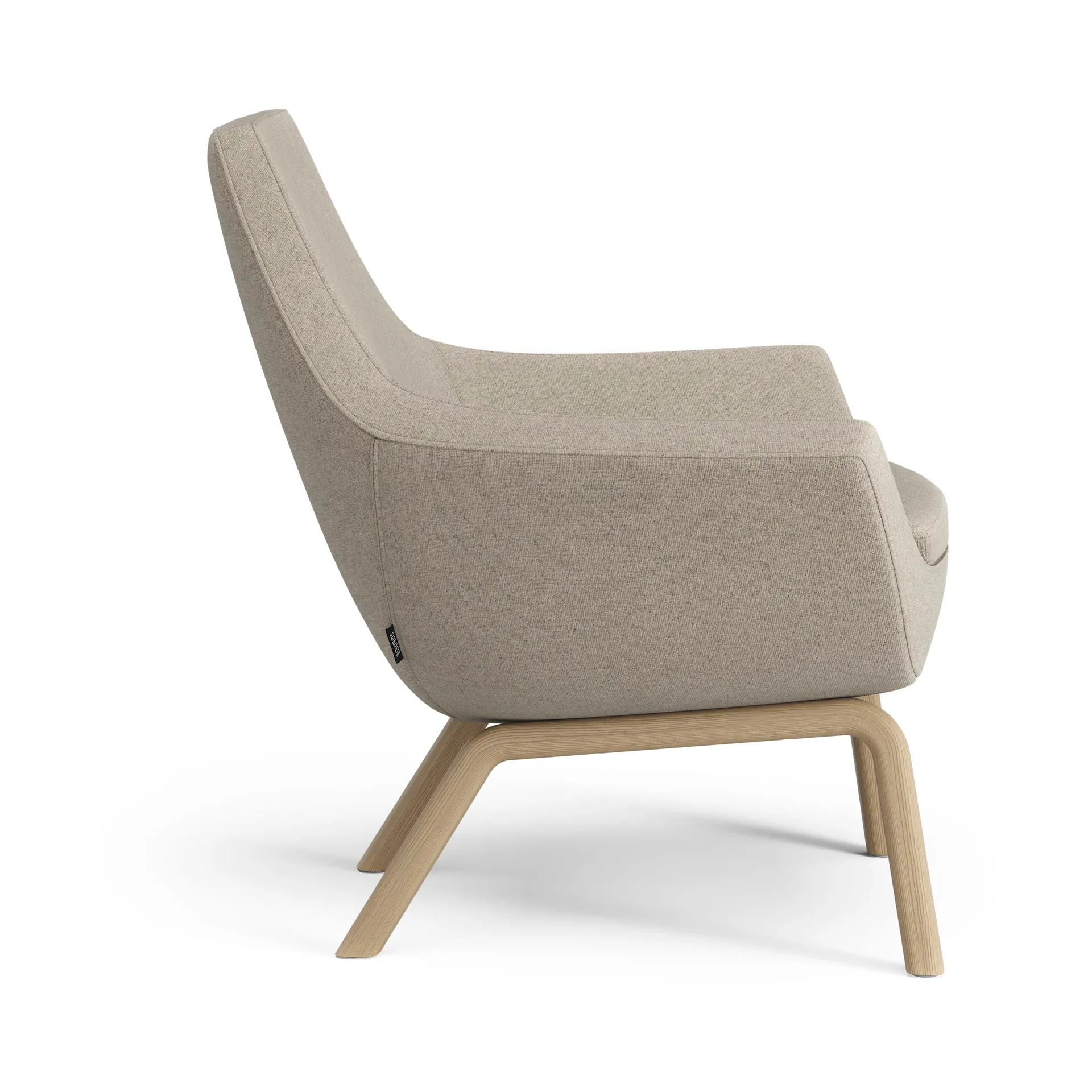 Happy fåtölj låg, MLF 20 Upminster-ask ekbets Swedese